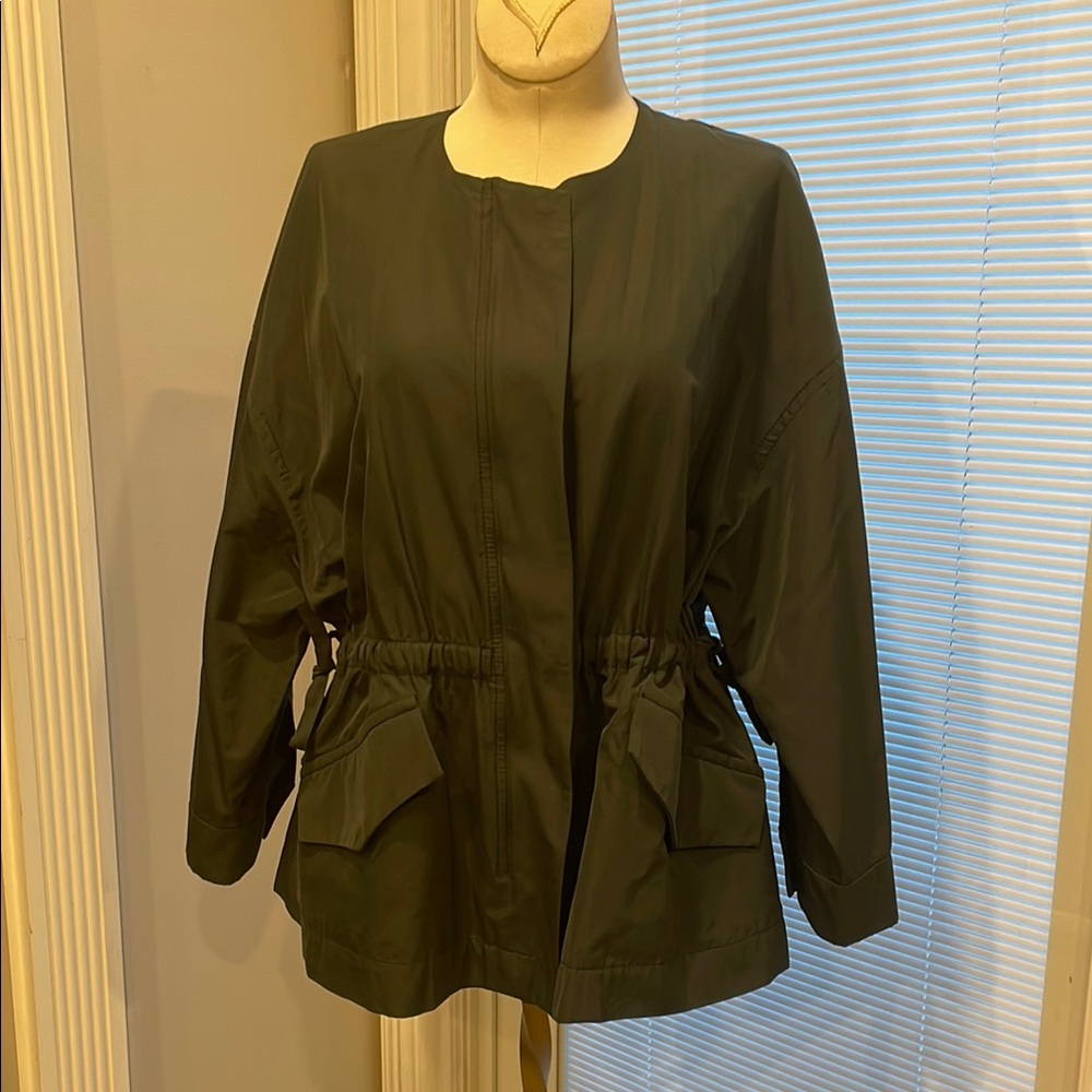 MaxMara Green Utility Jacket with Adjustable Waist